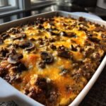 Healthy Mushroom Cheeseburger Casserole