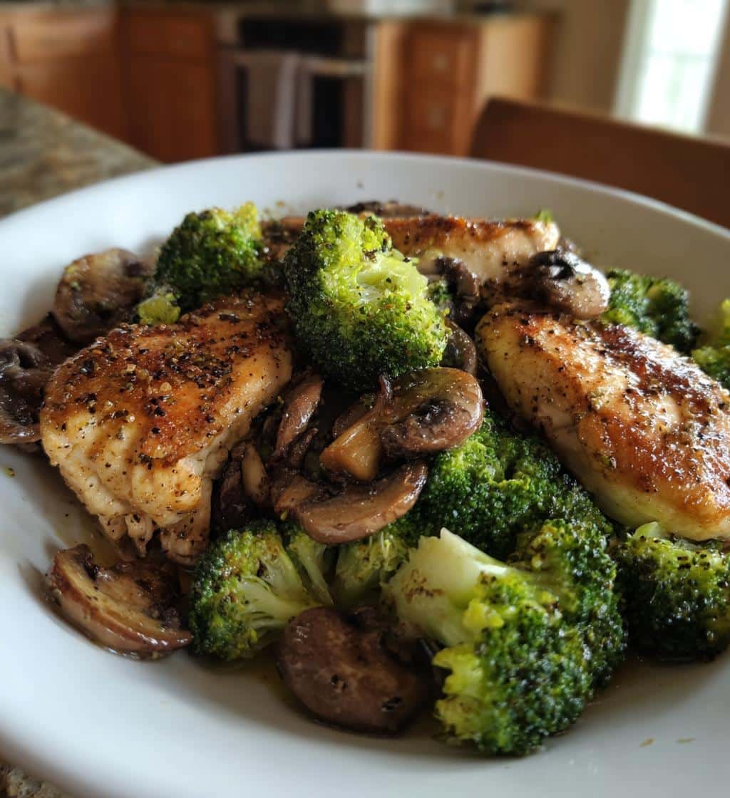 Healthy One-Pan Chicken Broccoli Mushroom - detail 1