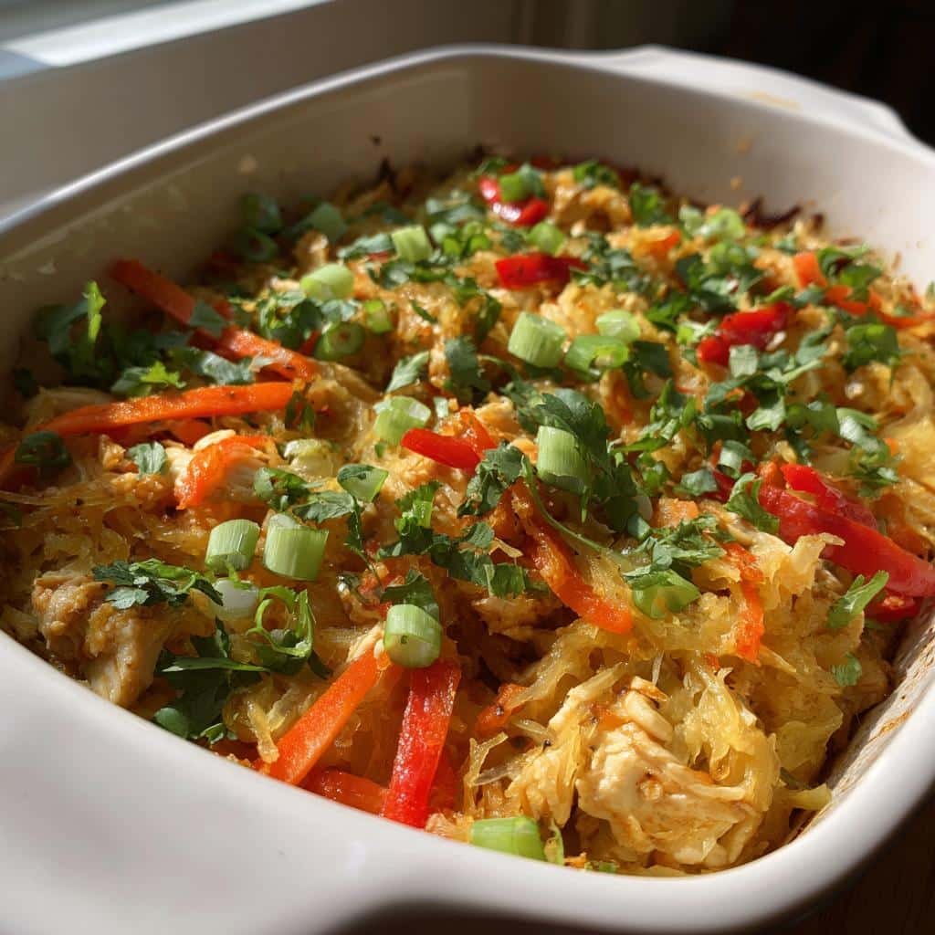 Healthy Pad Thai Spaghetti Squash Casserole (Paleo) - detail 1