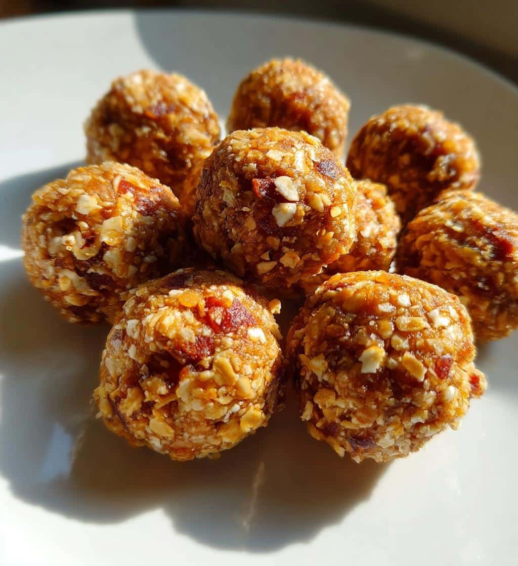 Healthy Peach Cobbler Energy Balls