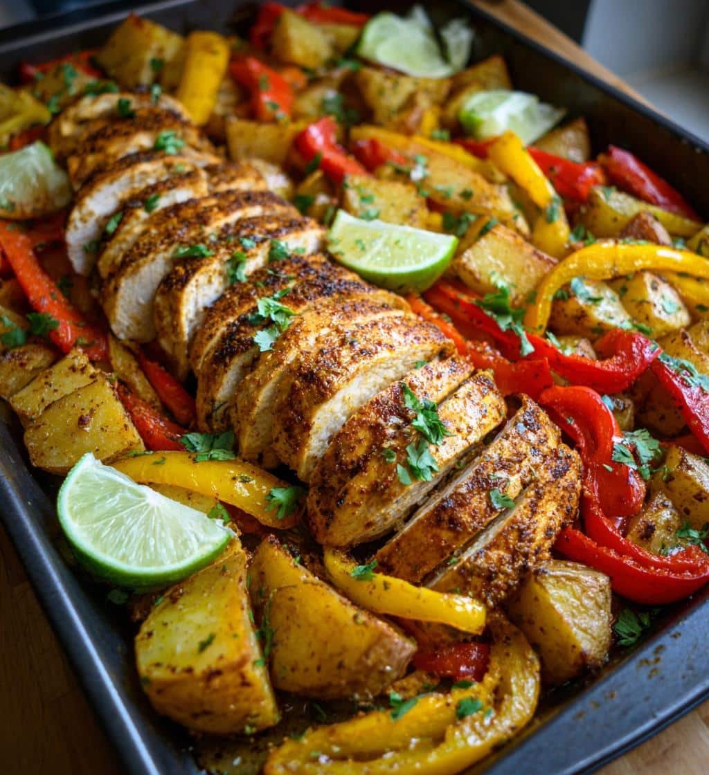 Healthy Sheet Pan Chicken Fajita Potatoes