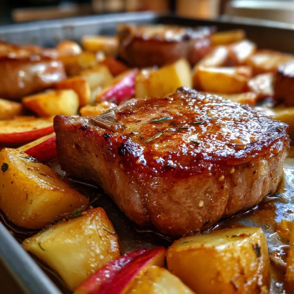 Healthy Sheet Pan Pork Chops, Apples & Potatoes - detail 1