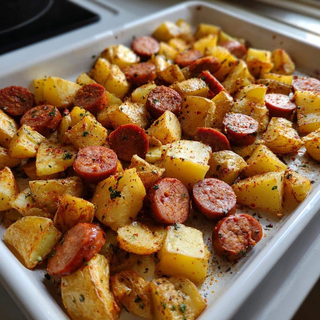 Healthy Sheet Pan Turkey Sausage & Potatoes