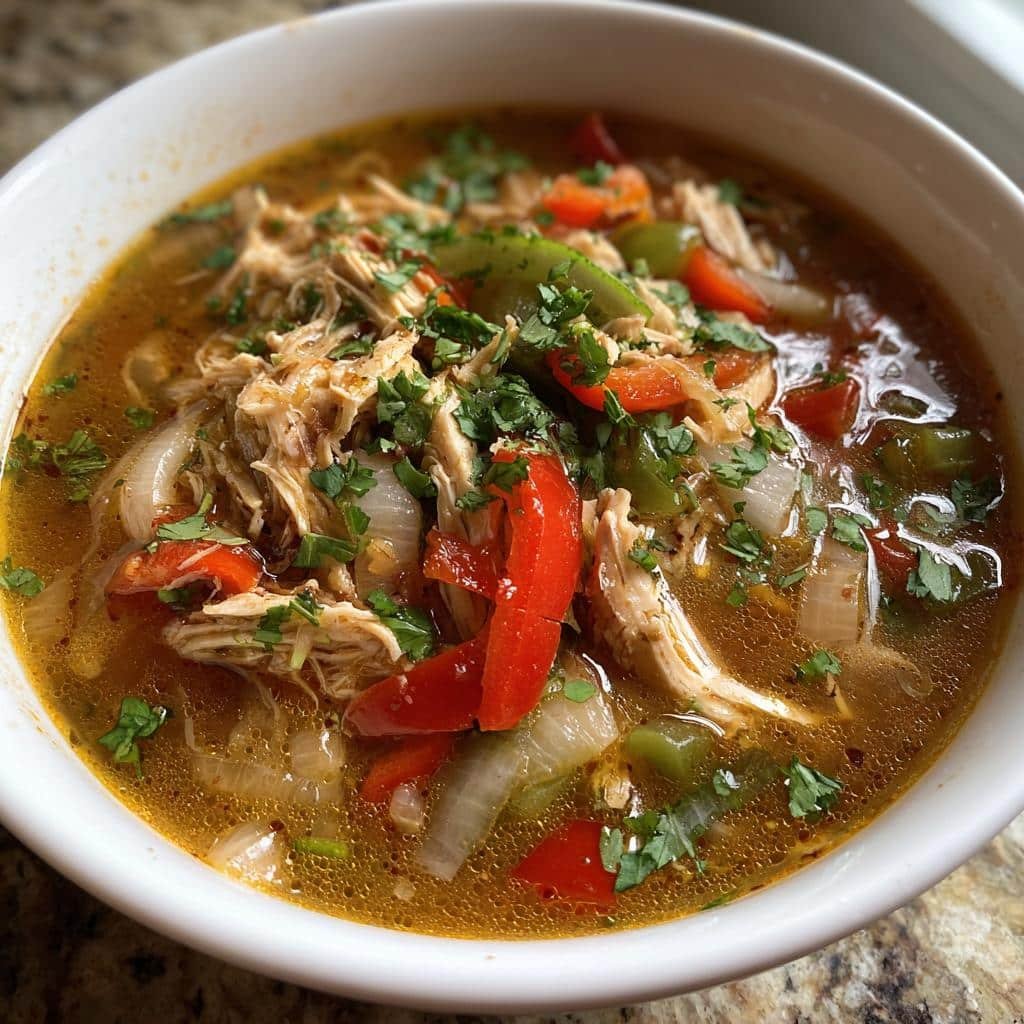 Healthy Slow Cooker Chicken Fajita Soup - detail 1
