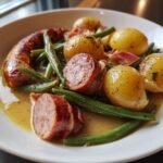 Healthy Slow Cooker Smoked Sausage with Potatoes and Green Beans