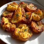 Healthy Smashed Roasted Potatoes with Crispy Edges