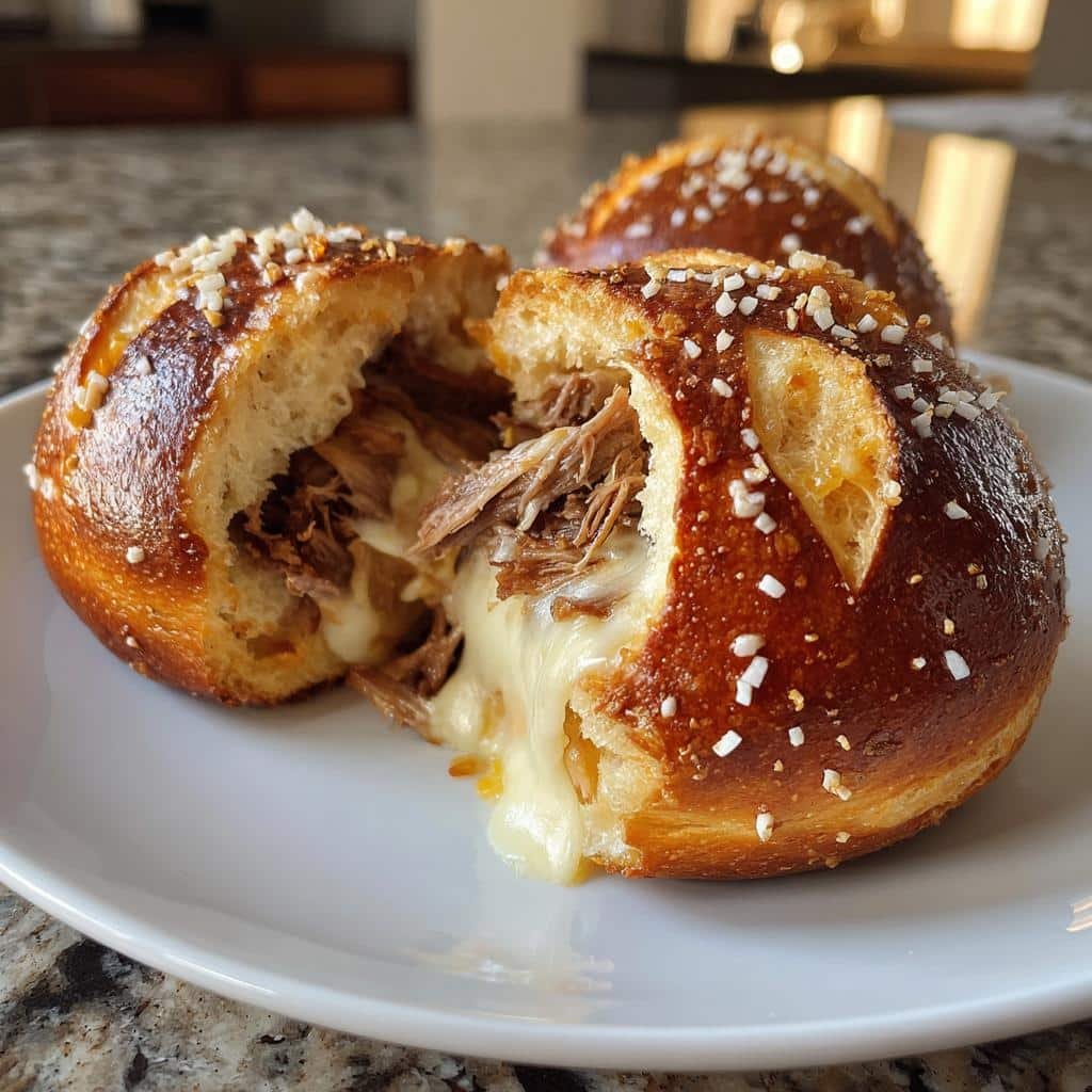 Healthy Smoked Brisket & Beer Cheese Pretzel Bombs - detail 1