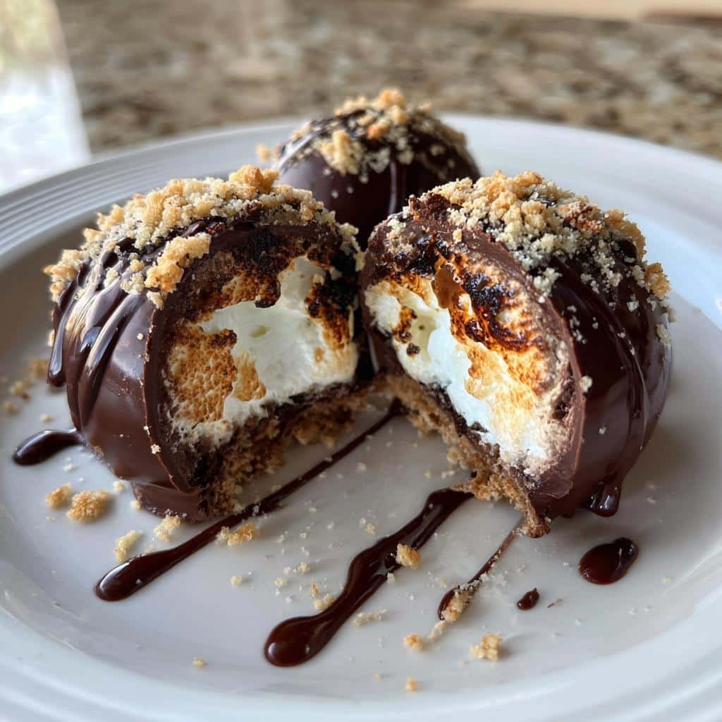 Healthy S'mores Chocolate Bombs - detail 1