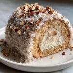 Healthy Snowball Coconut Yule Log Cake