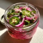 Healthy Spicy Pickled Red Onions (Jalapeño & Cilantro)