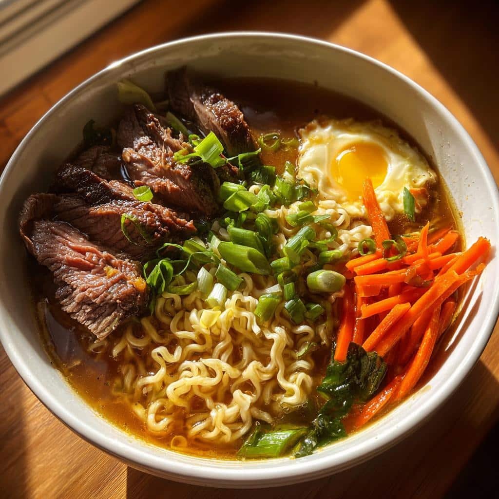 Healthy Steak Ramen Soup