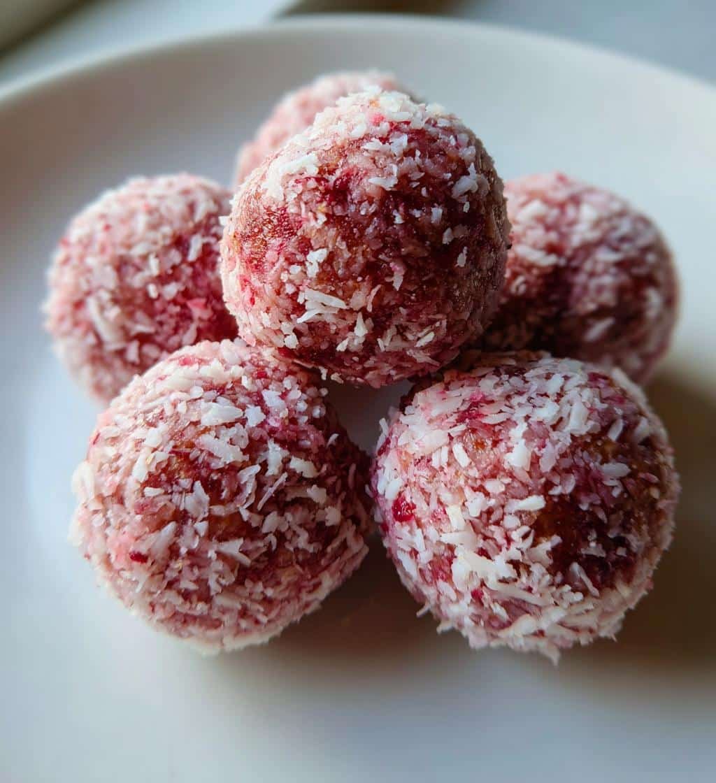 Healthy Strawberry Coconut Bliss Balls
