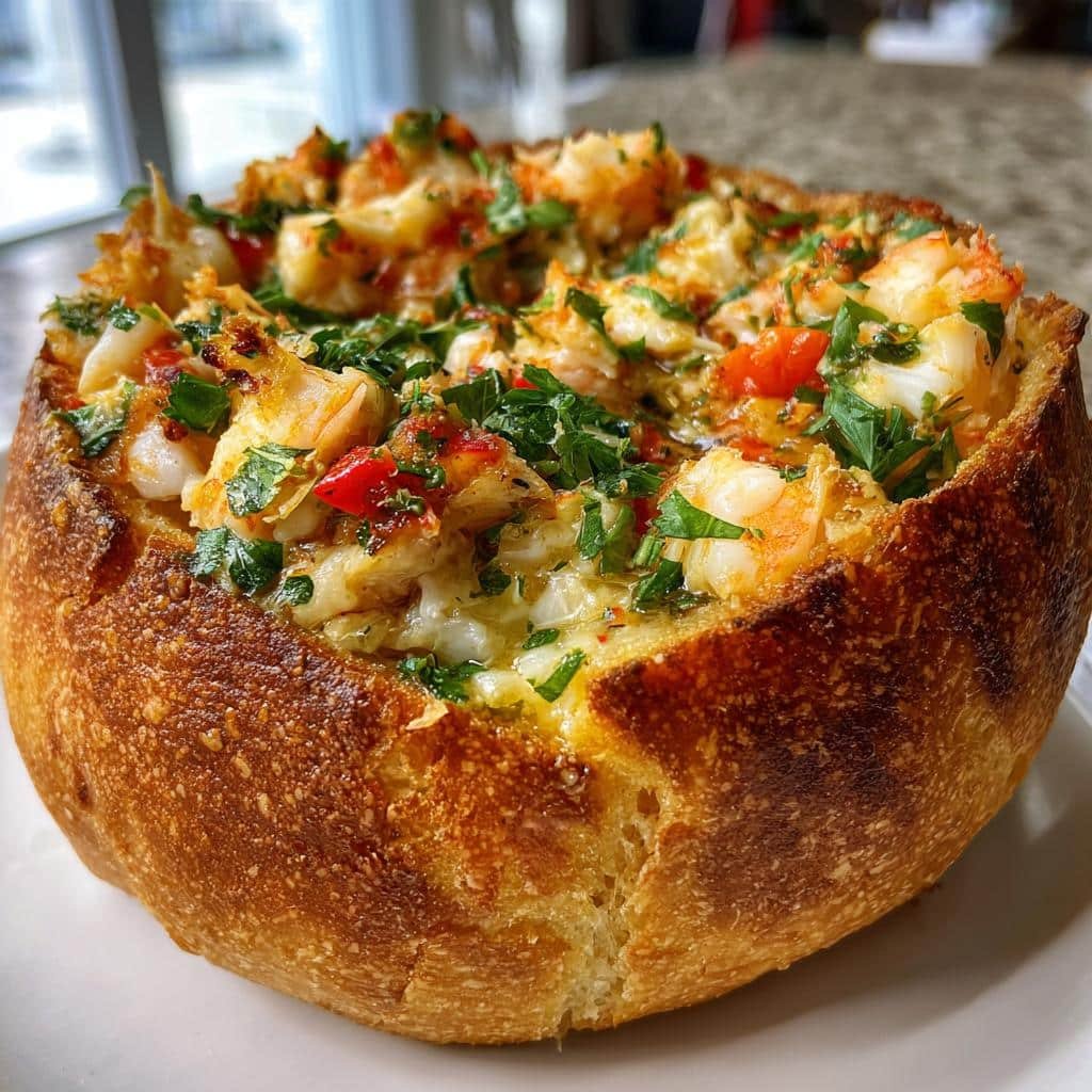 30-Minute Healthy Stuffed Seafood Bread Bowl You'll Crave 4 Healthy Stuffed Seafood Bread Bowl - detail 1