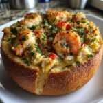Healthy Stuffed Seafood Bread Bowl