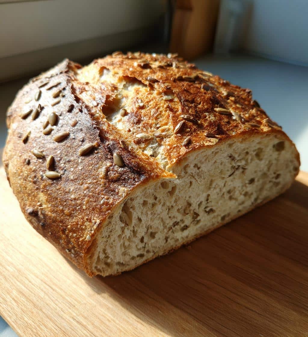 Healthy Three-Seed No-Knead Bread