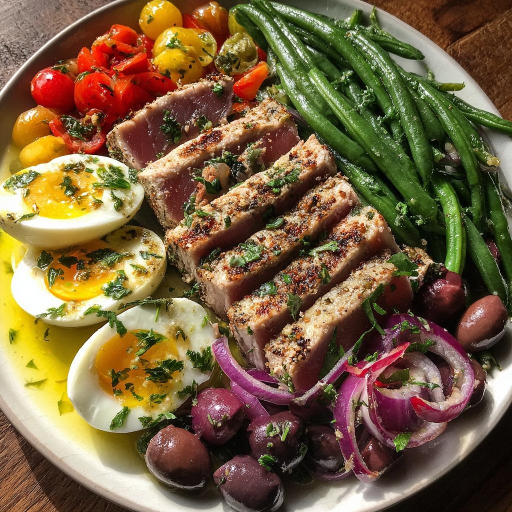 Healthy Tuna Nicoise Salad with Haricots Verts - detail 1