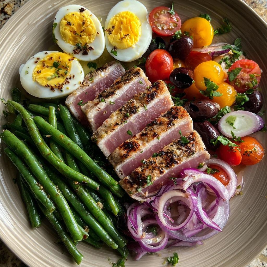 Healthy Tuna Nicoise Salad with Haricots Verts