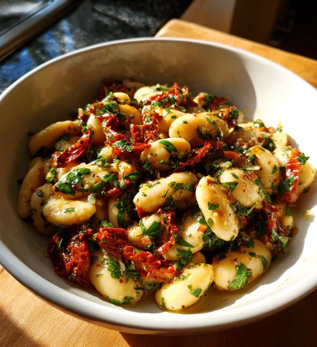 Healthy Tuscan White Bean Salad with Sun-Dried Tomatoes