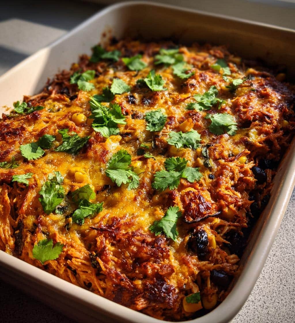 Healthy Vegan BBQ Pulled Mushroom Casserole