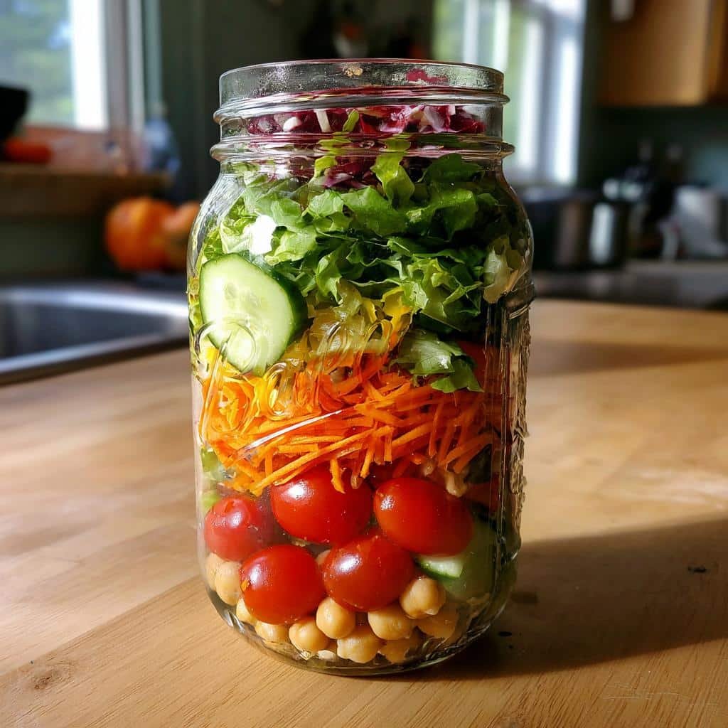 Healthy Vegan Mason Jar Salads (5 Ways for Meal Prep) - detail 1