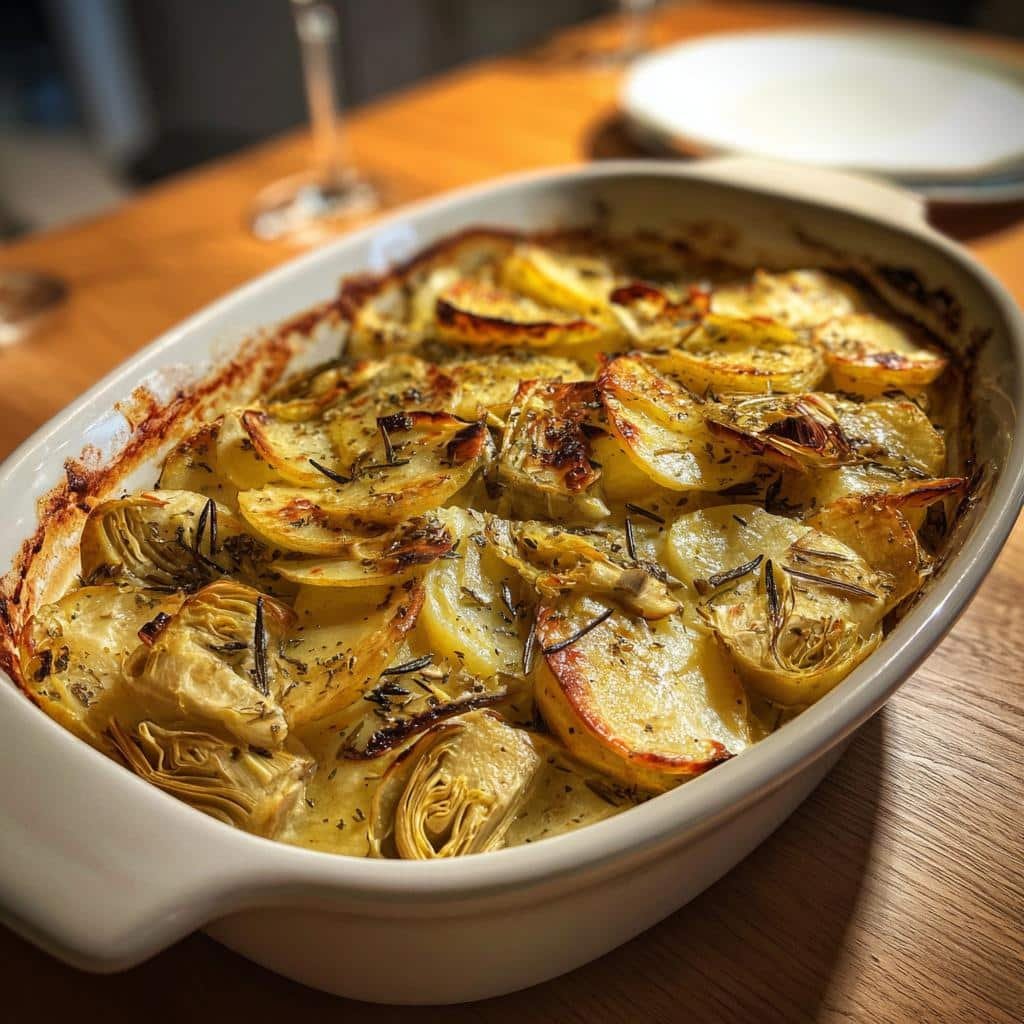 Healthy Vegan Potato & Artichoke Bake - detail 1
