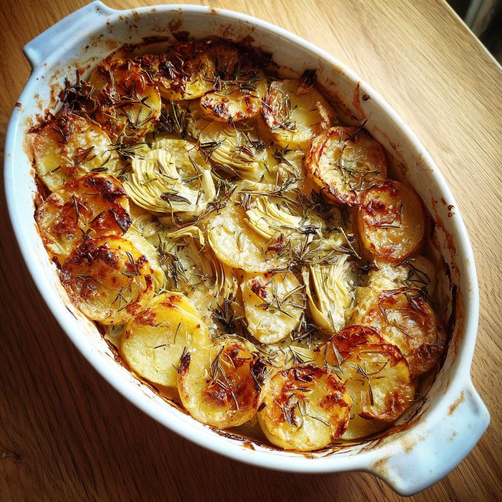 Healthy Vegan Potato & Artichoke Bake