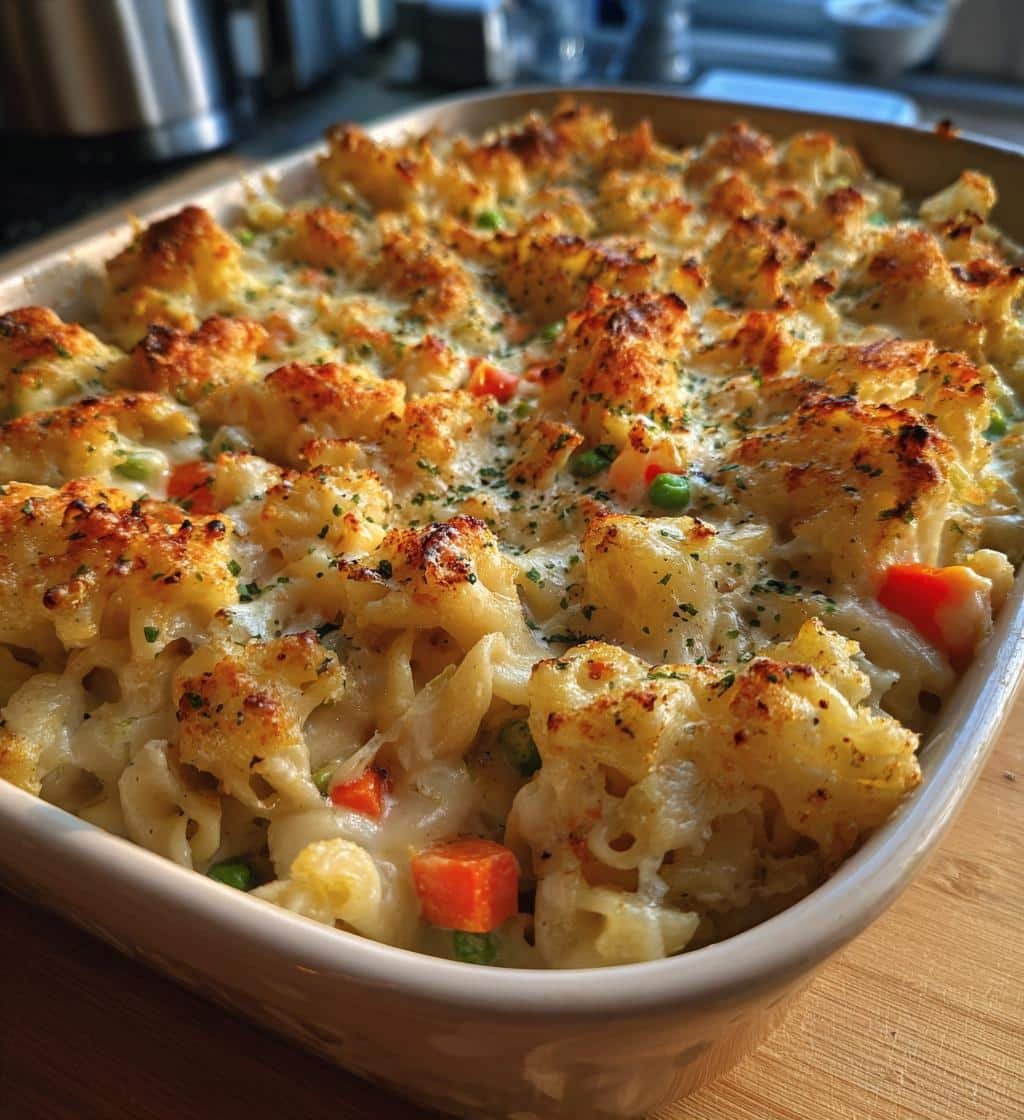 Healthy Vegan Potpie Noodle Casserole