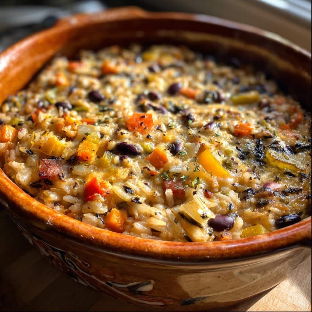 Homemade Hearty Vegan Wild Rice Navy Bean Casserole to Crave 4 Healthy Vegan Wild Rice Navy Bean Casserole - detail 1