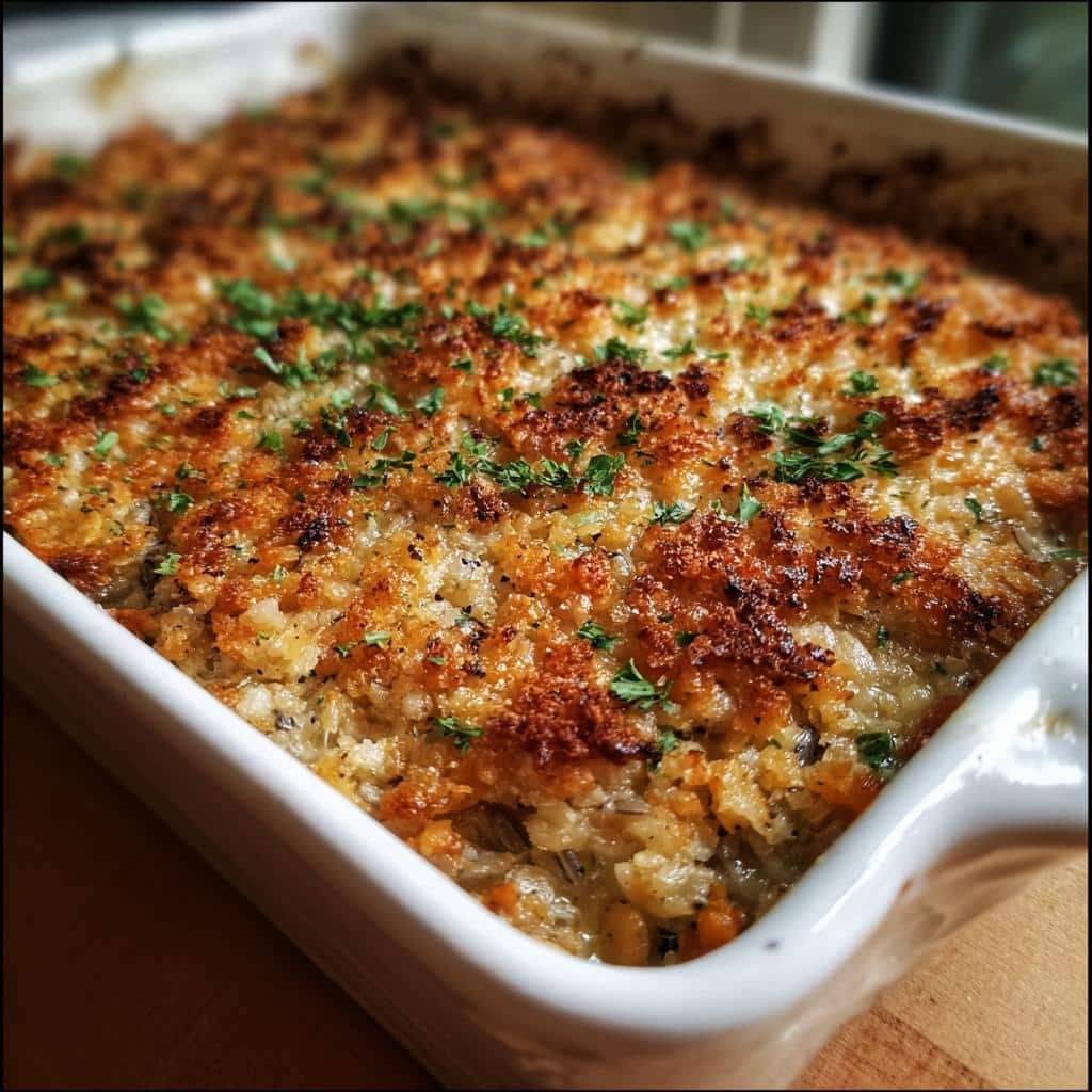 Healthy Vegan Wild Rice Navy Bean Casserole