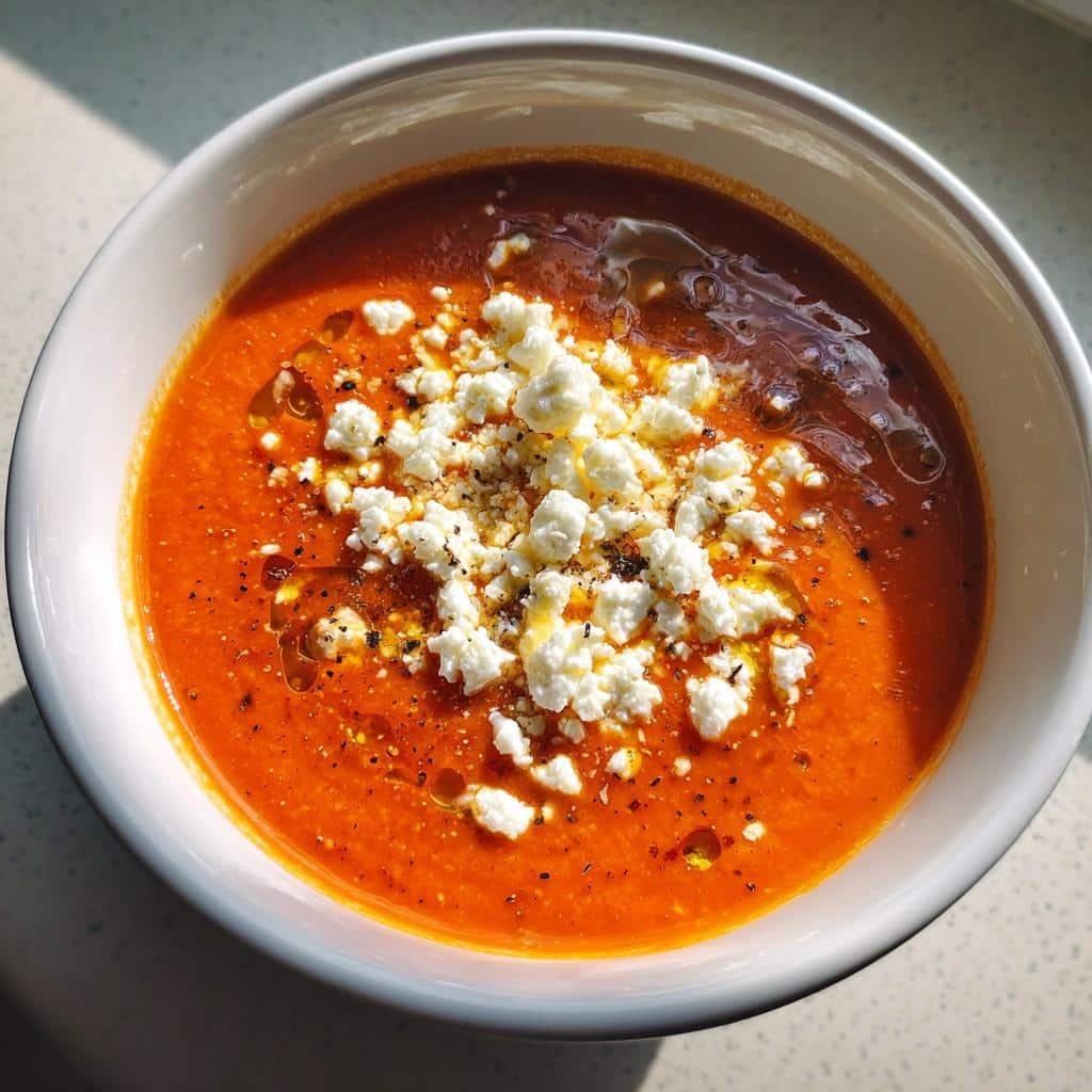 Healthy Viral Feta Roasted Tomato Soup