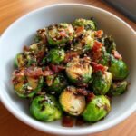 Healthy Warm Brussels Sprouts Salad with Bacon and Balsamic