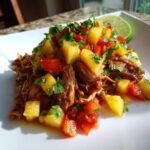 Healthy crockpot Jerk Chicken with Pineapple Salsa