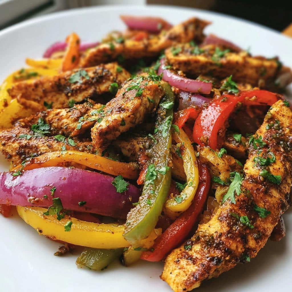 Healthy sheet pan chicken fajita - detail 1