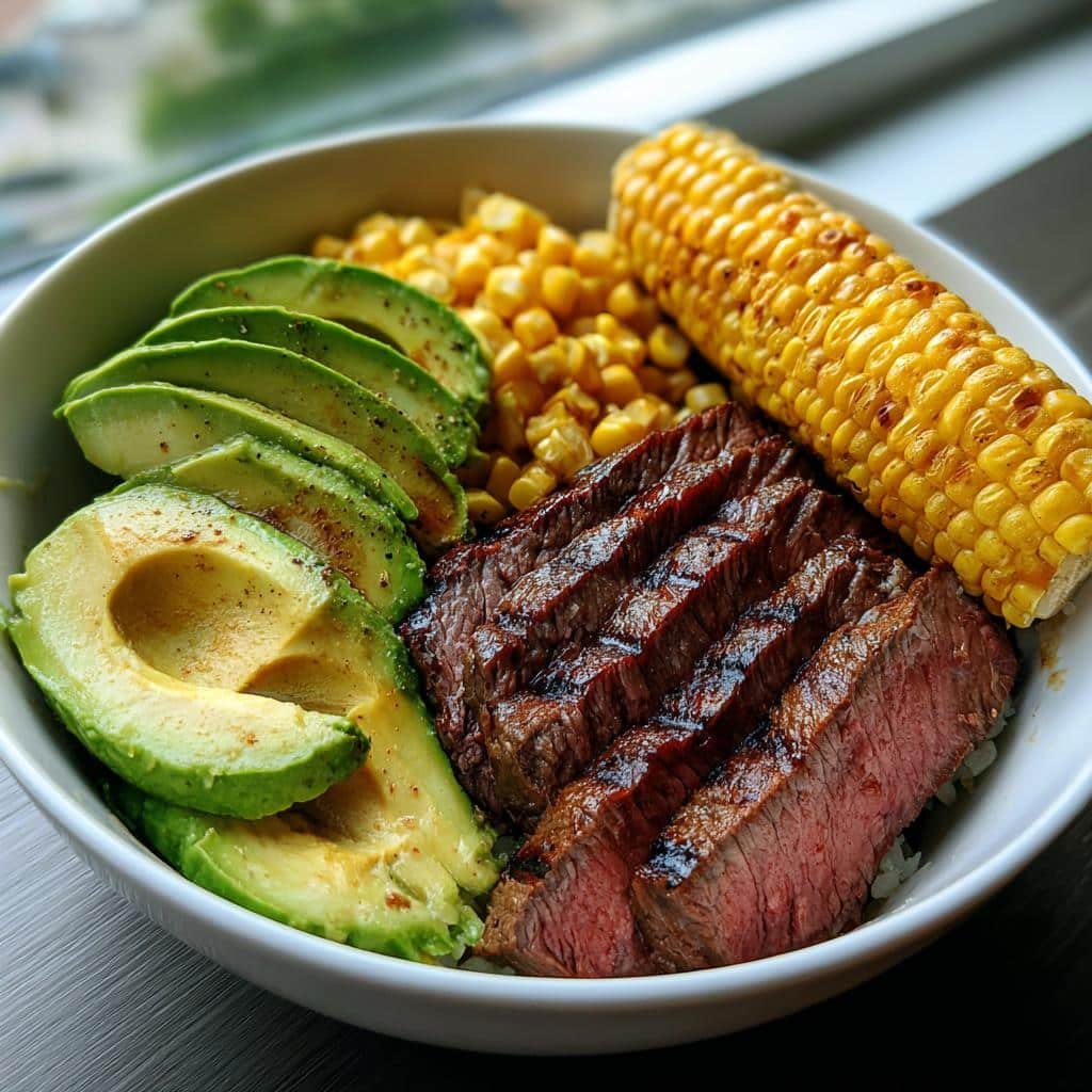 Juicy 20-Minute Homemade Steak Avocado Roasted Corn Bowl Bliss 4 Homemade Steak Avocado Roasted Corn Bowl - detail 1
