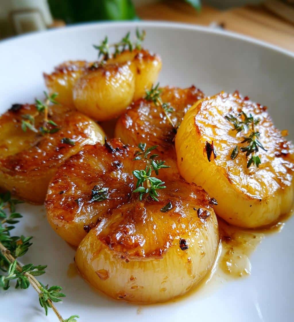 Honey Garlic Roasted Onions