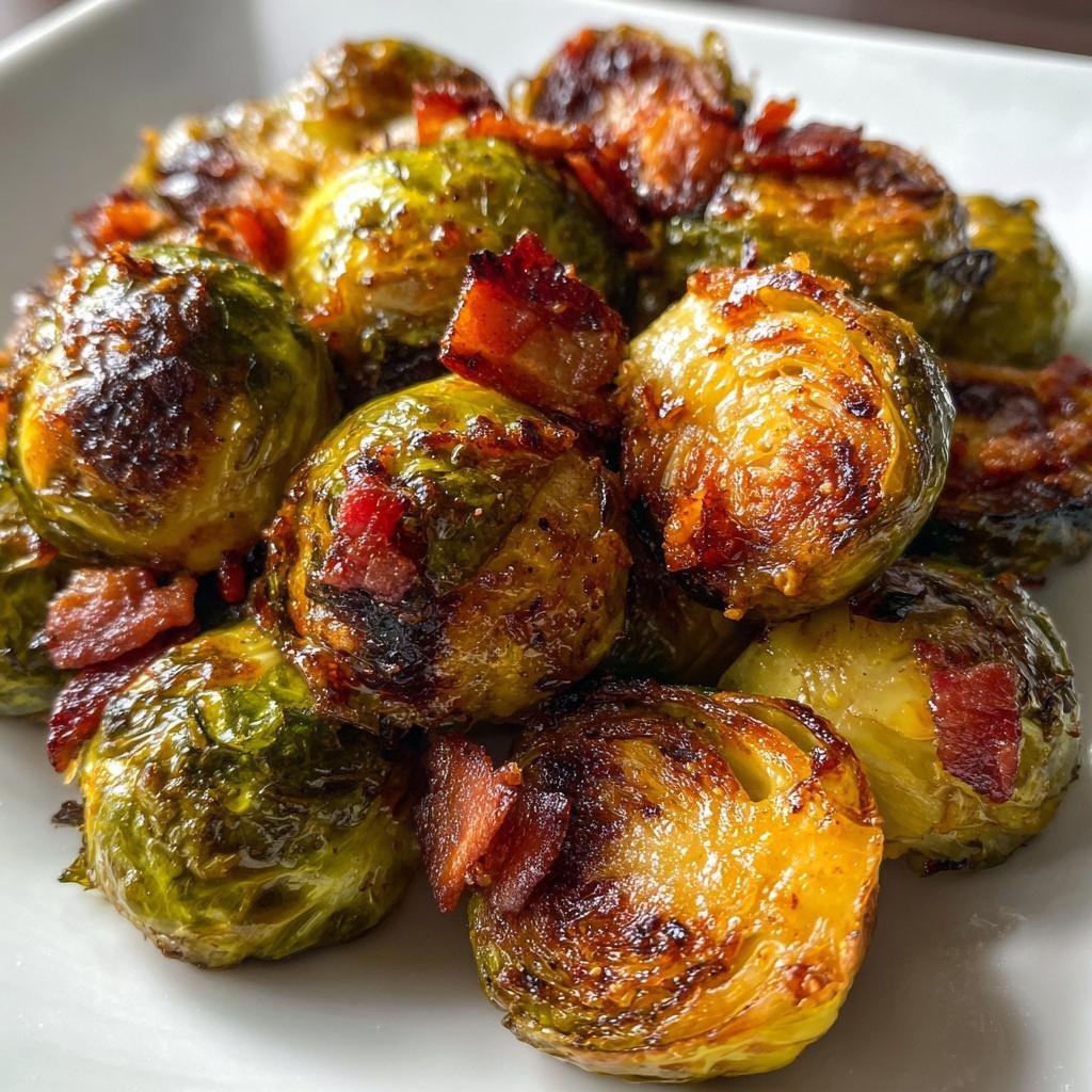 Honey-Glazed Roasted Brussels Sprouts with Bacon