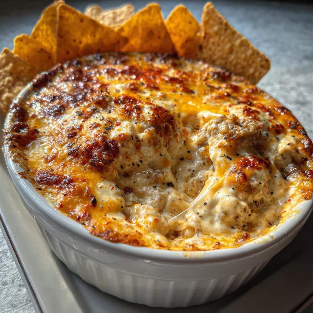 Hot Sausage Beer Cheese Dip