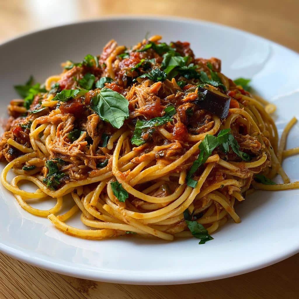 Italian Tuna Pasta with Eggplant - detail 1