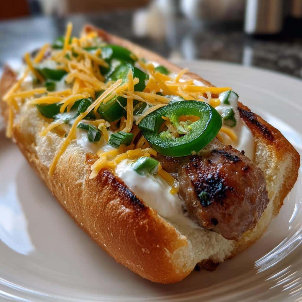 Jalapeño and cream cheese hotdog