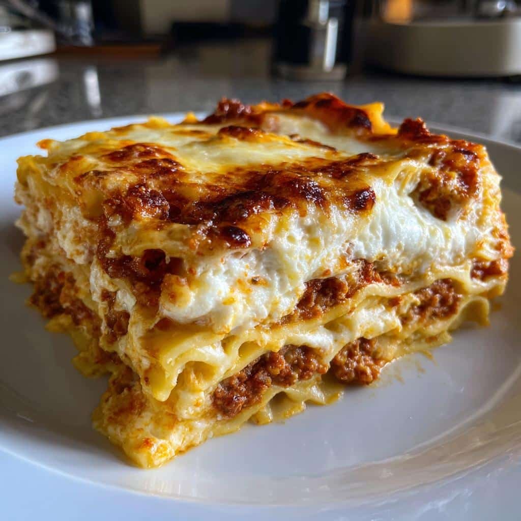 Lasagna with Ricotta & Egg Mixture (Fluffy)