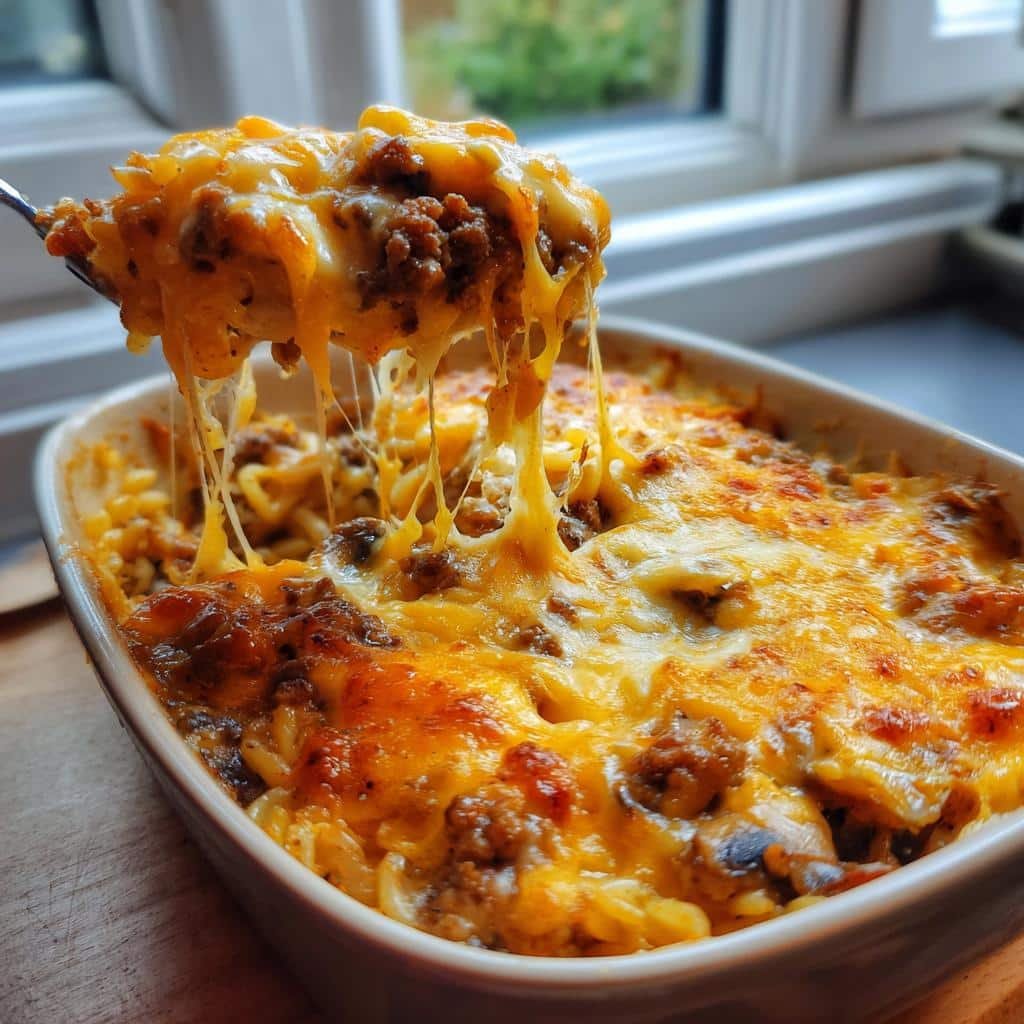 Mushroom Cheeseburger Casserole - detail 1
