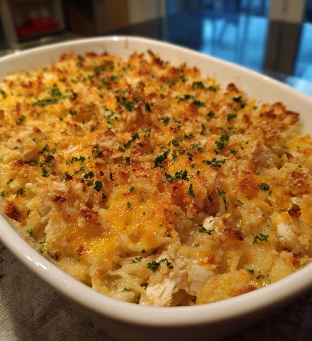 Oven-Baked Creamy Chicken Spaghetti Casserole - detail 1