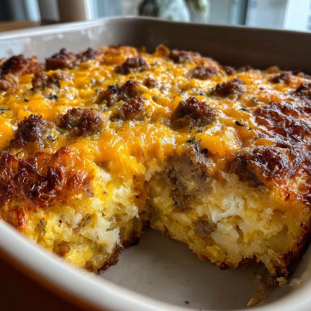 Irresistible Sausage Egg Cream Cheese Hashbrown Casserole 4 Sausage, Egg, and Cream Cheese Hashbrown Casserole - detail 1