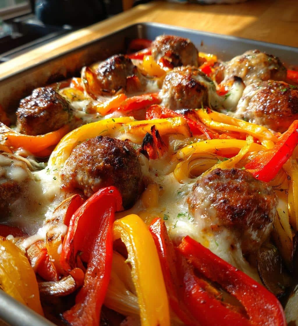 35-Minute Sheet Pan Sausage and Peppers with Melty Cheese Heaven 4 Sheet Pan Sausage and Peppers with Melty Cheese - detail 1