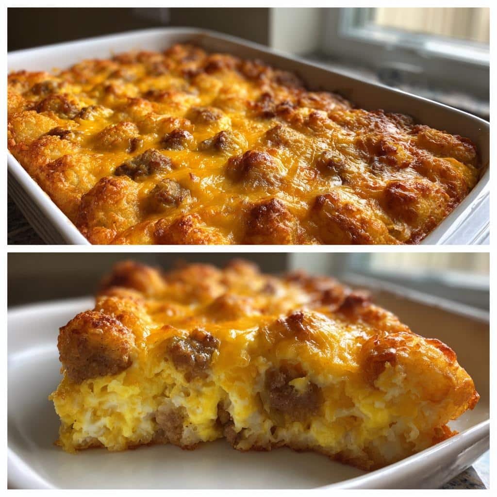 Tater Tot Sausage Breakfast Casserole