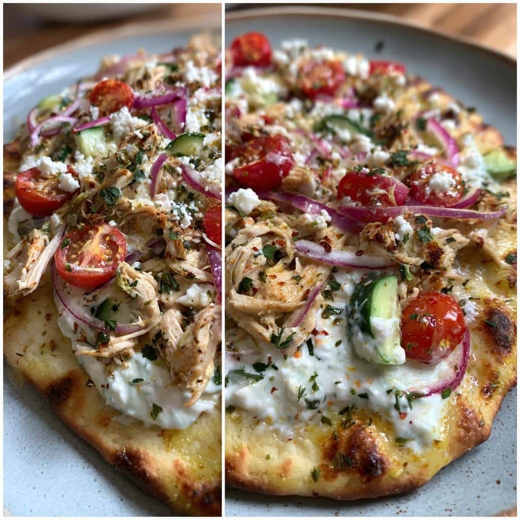 Tzatziki Chicken & Veggie Naan Pizza - detail 1