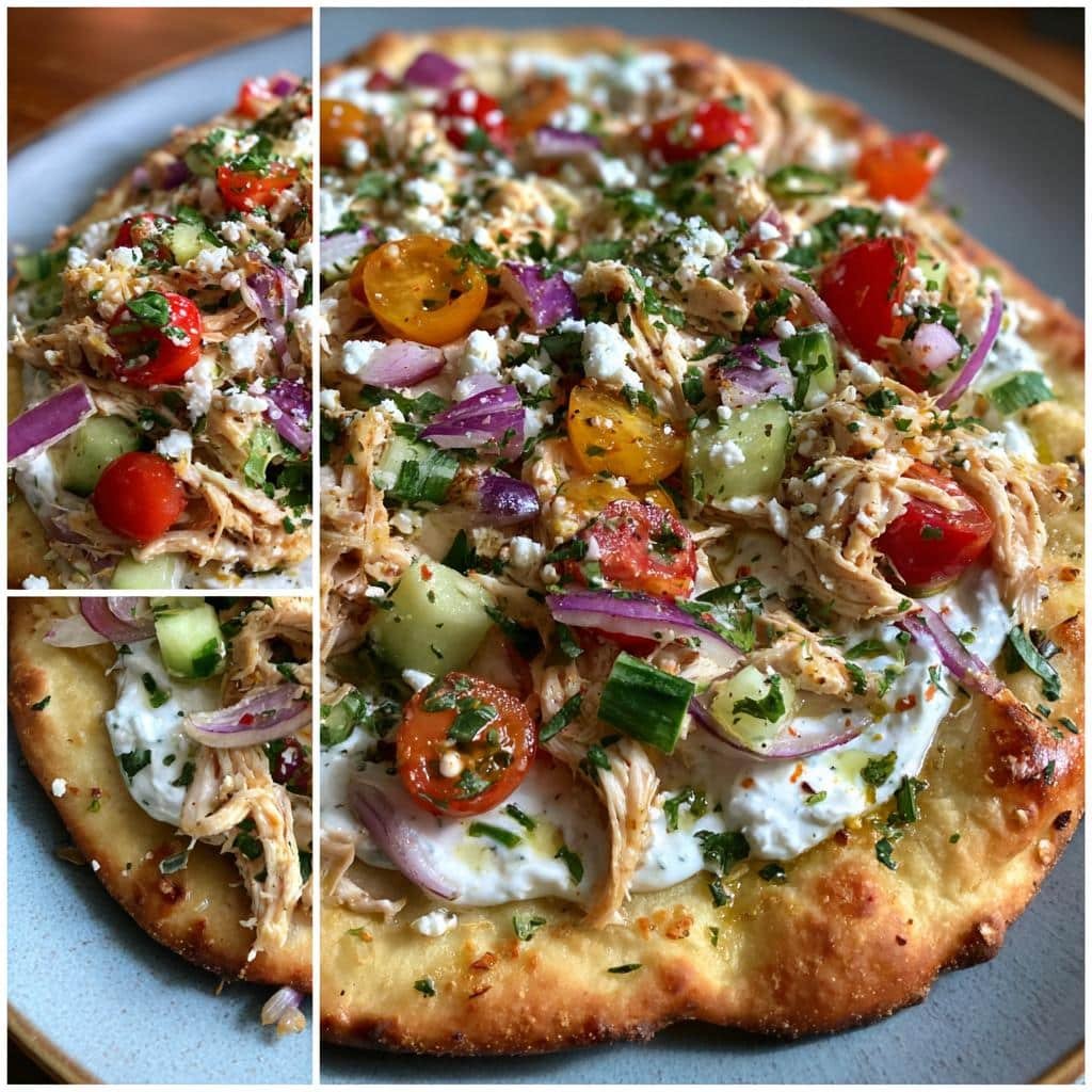 Tzatziki Chicken & Veggie Naan Pizza