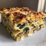 homemade Creamy Spinach & Mushroom Lasagna