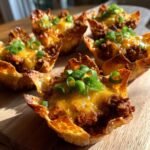 sausage and cheese wonton cups