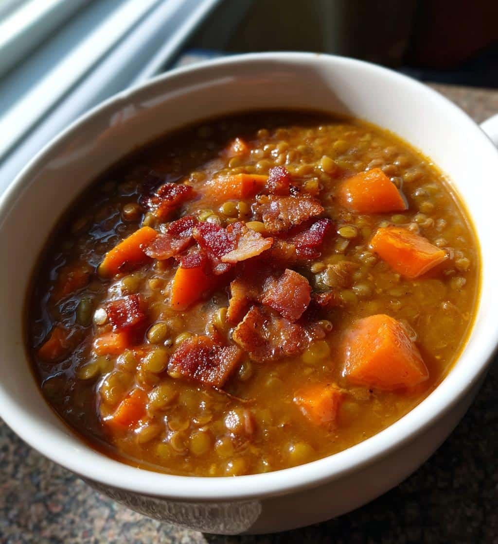 Bacon & Lentil Smoky Soup